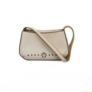 Mondani New York Small Perforated Leather Baguette Pochette Purse